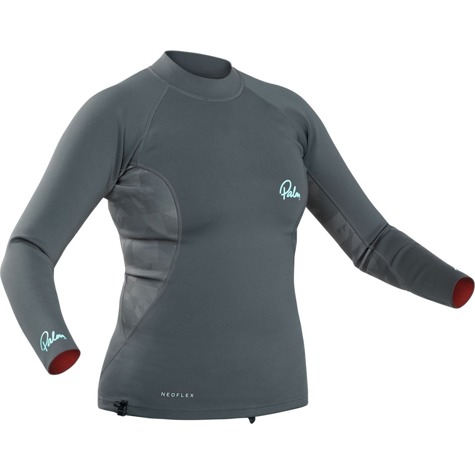 2026 Palm Top Donna In Neoflex Neoprene A Maniche Lunghe 12796 - Jet Grey